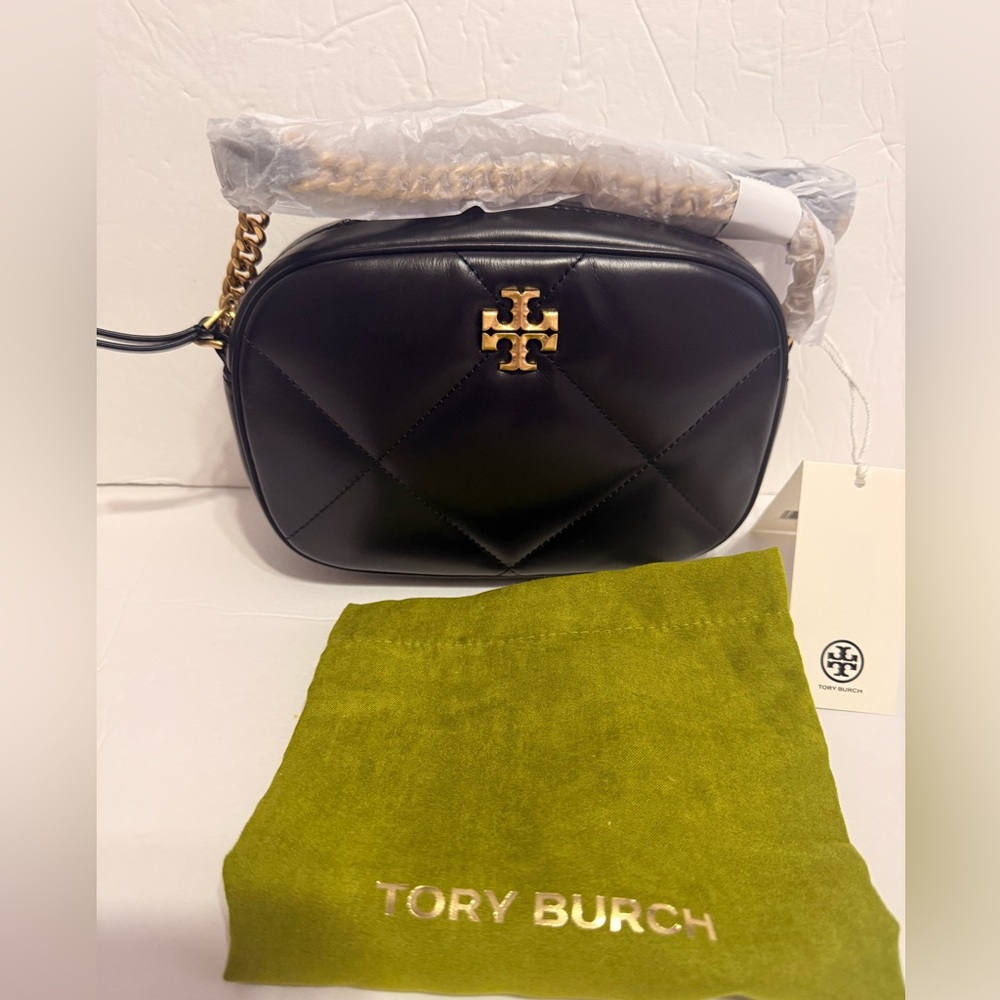 NWT!!Tory Burch Kira Diamond Quilt Camera Bag Black MSRP$358